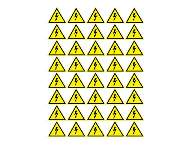 Наклейка знак электробезопасности <Опасность поражения электротоком> 50х50х50 мм (упак. 50 шт.) REXA (56-0006-2) (REXANT)